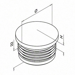 Embout; 155729-242; Ø42,4 mm x 2 mm, plastique, aspect inox brossé (24572924219) - SELL OUT
