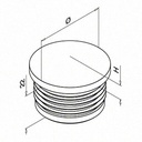 Embout; 155729-242; Ø42,4 mm x 2 mm, plastique, aspect inox brossé (24572924219) - SELL OUT
