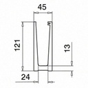 EG Slim, profil de sol, montage au sol; 168010-050-00-18; L=5000 mm, aluminium brossé, anodisé 25µm (16690450018) - SELL OUT