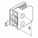 Pince à verre, MOD 21, sans cales; 142100-042-12; tube Ø42,4 mm, inox brossé 316 (14210004212) - SELL OUT