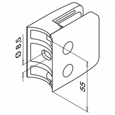 Pince à verre, MOD 26, sans cales; 142600-048-12; tube Ø48,3 mm, inox brossé 316 (14260004812) - SELL OUT