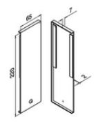 Embout, Easy Glass Pro "Y", montage latéral; 168142-01-18; gauche, aluminium brossé, anodisé (16673401618) - SELL OUT