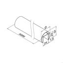 Tube à fond de gorge, Ø42,4 mm x 1,5 mm; 136920-042-50-12; L=5000 mm, U=24 mm x 24 mm, inox brossé 304 (13692004212)