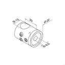 Support traversants, barre Ø12 mm; 140831-000-12; plat, inox brossé 316 (14083100012)