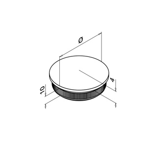 Embout, Easy Hit, arrondi; 135729-233-12; pour tube Ø33,7 mm x 2 mm, inox brossé 304 (13572923312) 