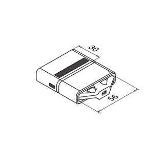 Raccord, Square Line, Easy Hit; 145794-062; tube 60x20x2 mm, inox brut 316 (14579226200)