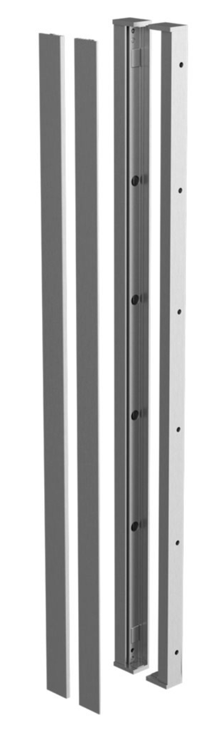 Ensemble de profils, Easy Glass View; 166839-011-02-00; , hauteur: 2x 1100 mm, avec trous pré-percés à l’avant, aluminium, brut