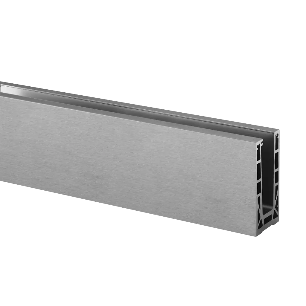 Profil de sol, Easy Glass Smart+, m. sol; 168310-025-00-00, L=2500 mm, avec trous pré-percés, aluminium, brut
