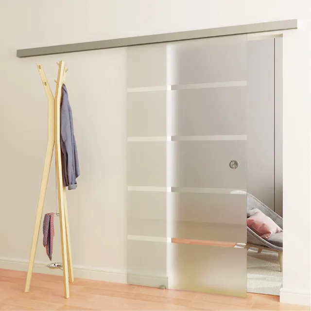 Porte coulissante avec Soft-Close, insert et guidage au sol Mabel