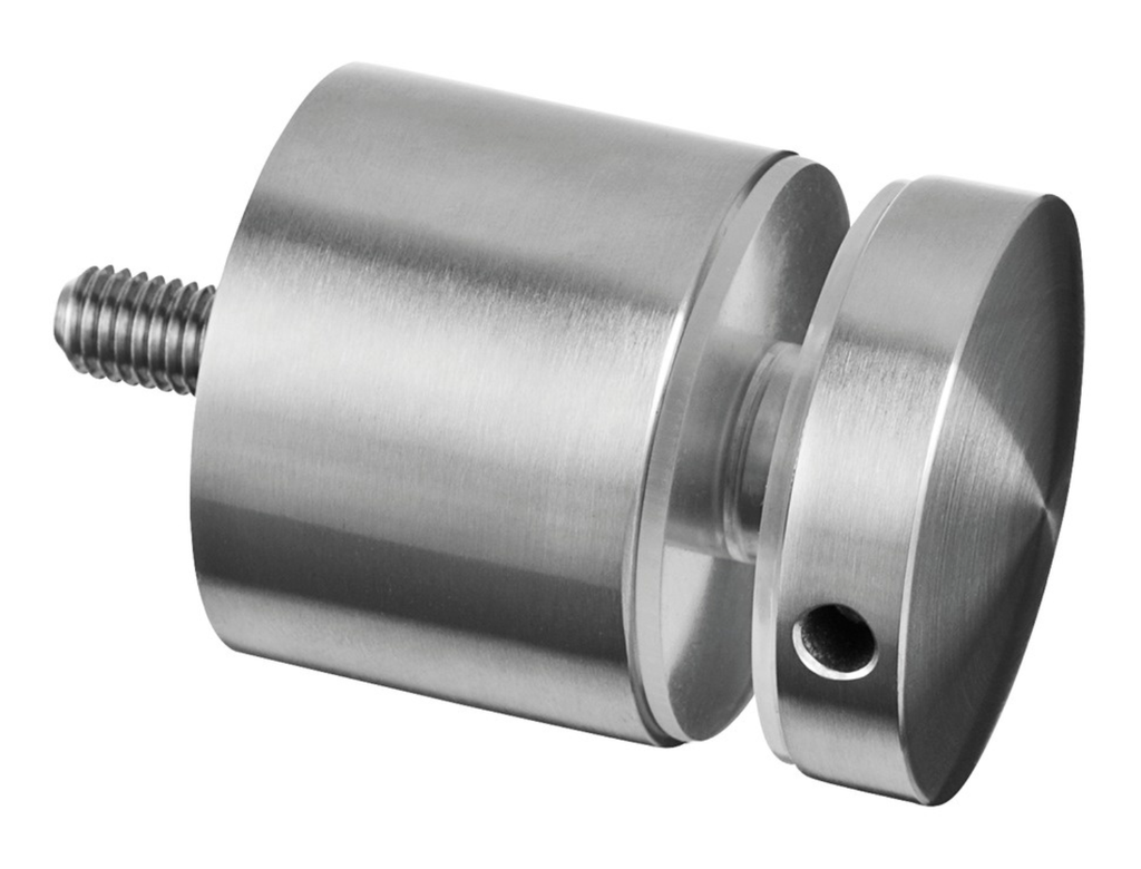 Adaptateur à verre Ø50 mm, plat, plaque 30 mm; filetage M10, verre 8 - 25,52 mm, inox brossé 304 (13074730012)