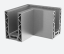 Angle 90°, Easy Glass Strong, montage au sol; 168611-00-18; , intérieur & extérieur, aluminium, brossé, anodisé 25µm - NEW