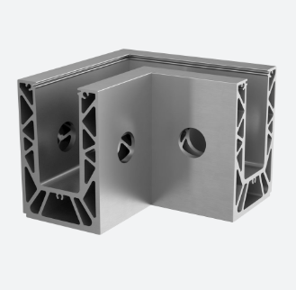 Angle 90°, Easy Glass Strong, montage latéral; 168631-00-18; , intérieur, aluminium, brossé, anodisé 25µm - NEW