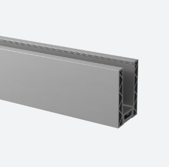 Profil de sol, Easy Glass Strong, m. sol; 168610-050-00-18; , L=2500 mm, avec trous pré-percés, aluminium, brossé, anodisé 25µm - NEW