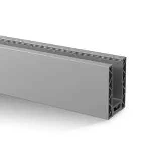 Profil de sol, Easy Glass Strong, m. sol; 168610-050-00-18; , L=2500 mm, avec trous pré-percés, aluminium, brossé, anodisé 25µm - NEW