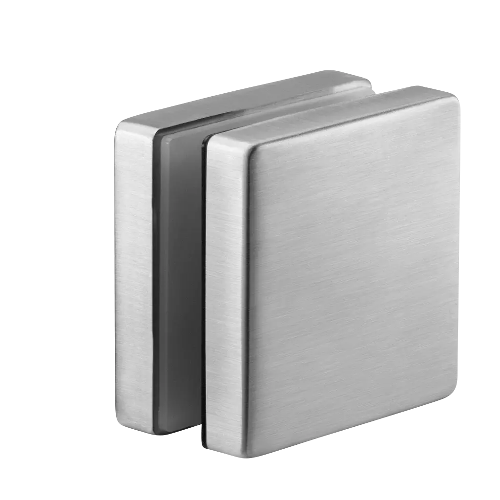 Adaptateur à verre carré, 50x50 mm, plat, M10; 144747-010-12; plaque, 10 mm, verre 8 -21,52 mm, inox brossé 316 (14474700012)