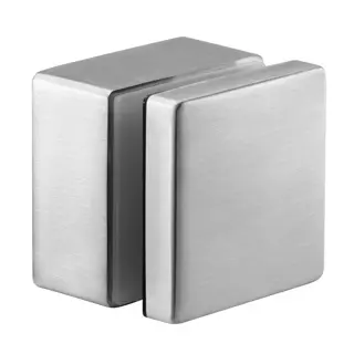 Adaptateur à verre carré, 50x50 mm, plat, M10; 144747-030-12; plaque, 30 mm, verre 8 -21,52 mm, inox brossé 316 (14474730012)