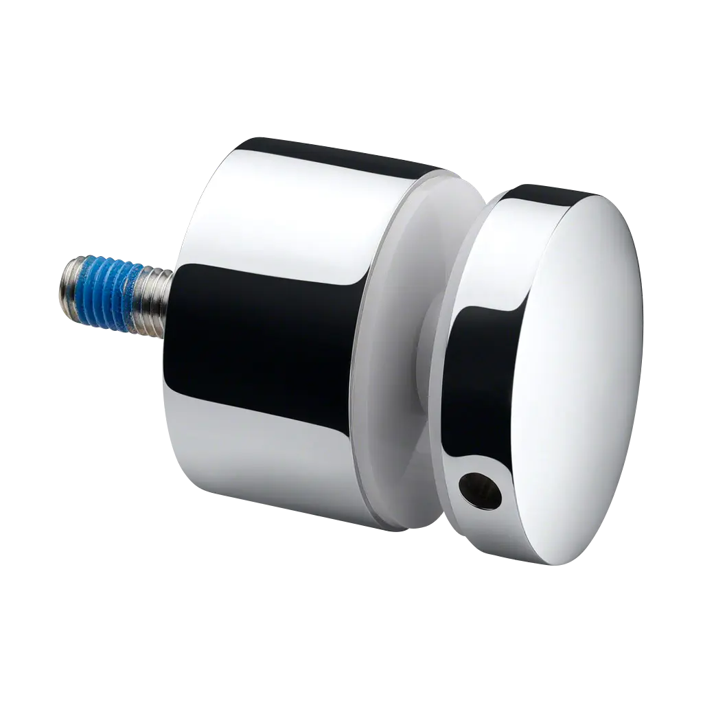 Adaptateur à verre Ø50 mm, plat, plaque 30 mm; 140747-030-10; filetage M10, verre 8 - 25,52 mm, inox poli 316 (14074730010)