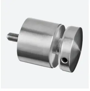 Adaptateur à verre Ø50 mm, plat, plaque 50 mm; 130747-050-12; filetage M10, verre 8 - 17,52 mm, inox brossé 304 (13074750012)