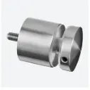 Adaptateur à verre Ø50 mm, plat, plaque 50 mm; 130747-050-12; filetage M10, verre 8 - 17,52 mm, inox brossé 304 (13074750012)