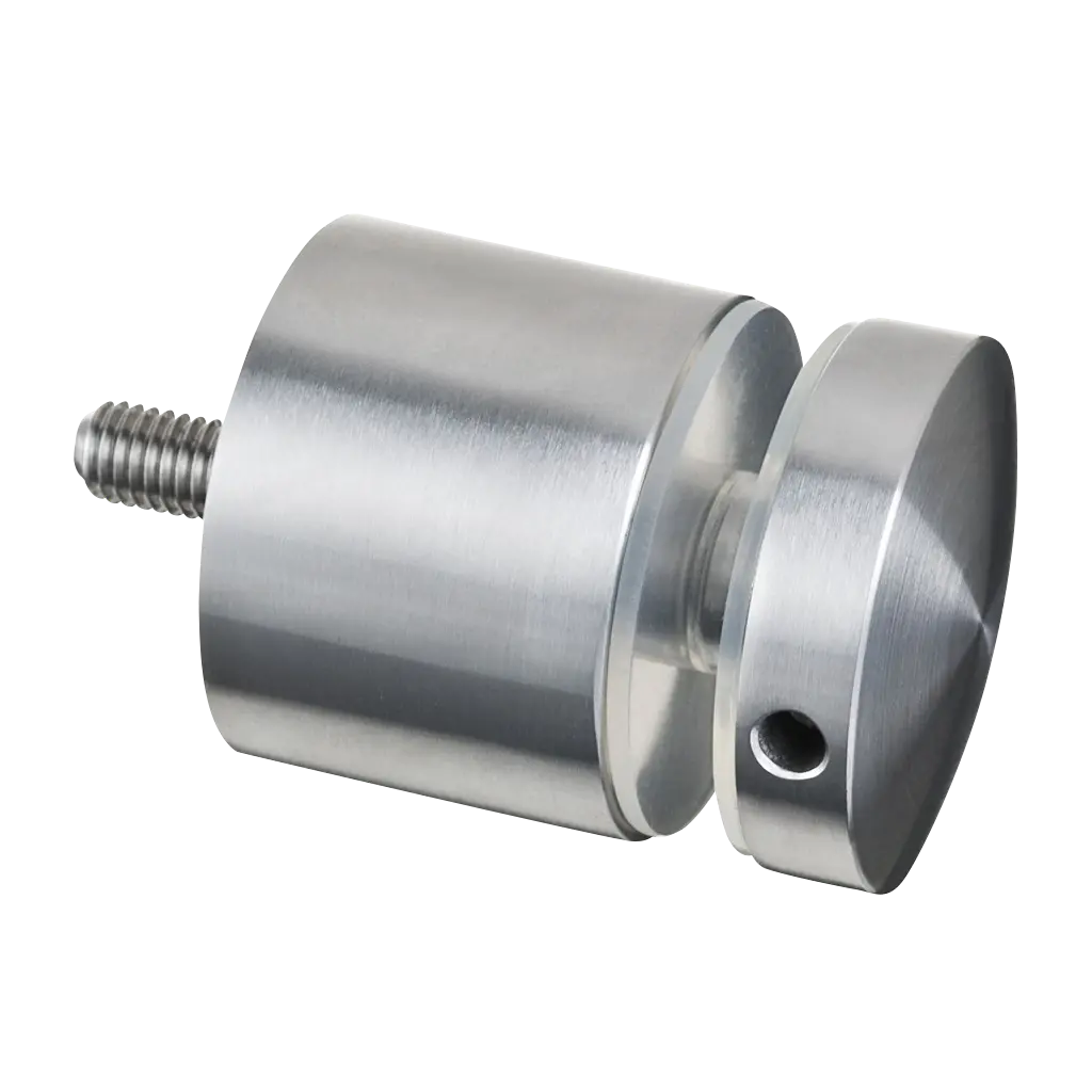 Adaptateur à verre Ø60 mm, plat, plaque 30 mm; 130745-030-12; filetage M10, verre 8 - 21,52 mm, inox brossé 304 (13074530012)