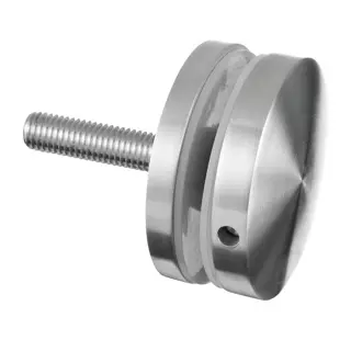 Adaptateur à verre Ø70 mm, plat, plaque 10 mm; 130748-010-12; filetage M12, verre 8 - 21,52 mm, inox brossé 304 (13074800012) - SELL OUT