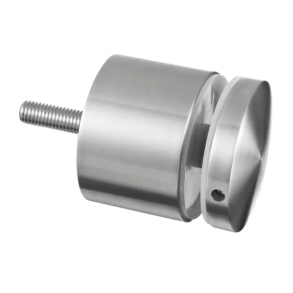 Adaptateur à verre Ø70 mm, plat, plaque 30 mm; 140748-030-12; filetage M12, verre 8 - 21,52 mm, inox brossé 316 (14074830012)