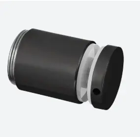 Adaptateur à verre, réglable, Ø50 mm; 130749-050-82; , plaque 50 mm, pour verre 8 - 25,52 mm, acier inoxydable 304, noir satiné (RAL 9005), surface texturée, une seule couche