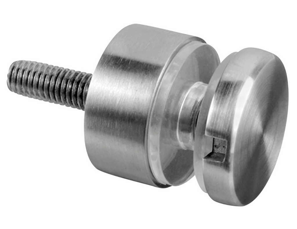 Adaptateur à verre, Ø30 mm, plat, filetage M8; 100746-19; avec M8 filetage | pour balustre poste montage | pour 6 - 17.52 mm épais stratifié/monolithique verre | pour intérieur utiliser 10074600000 10074600016 10074600019 10074600031 10074600032 - NEW; SELL OUT; BLACK LINE