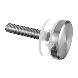 Adaptateur à verre, Ø30 mm, plat, sans plaque; 130740-12; filetage M8, inox brossé 304 (13074000012)