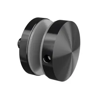 Adaptateur à verre, Ø50 mm, plat; 130747-010-82; , avec filetage M10, plaque 10 mm, pour verre 8 - 17,52 mm, acier inoxydable 304, noir satiné (RAL 9005), surface texturée, une seule couche