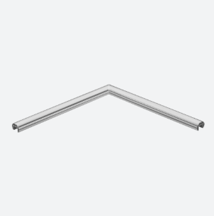 Angle 90° horizontal, p. tube à fond de gorge; 166320-042-00; Ø42,4x1,5 mm, L=500x500 mm, aluminium, brut (16632004200)