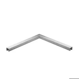 Angle 90° horizontal, p. tube à fond de gorge; 166324-040-18; 40x40x1,5 mm, L=500x500 mm, aluminium brossé (16632004018)