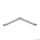 Angle 90° horizontal, p. tube à fond de gorge; 166324-040-18; 40x40x1,5 mm, L=500x500 mm, aluminium brossé (16632004018)