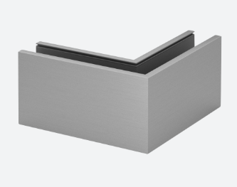 Angle 90°, Easy Glass Smart+, montage au sol; 168311-00-00; , intérieur & extérieur, aluminium, brut - NEW