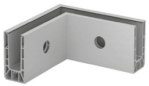 Angle 90°, Easy Glass Smart+, montage latéral; 168331-00-00; , intérieur, aluminium, brut - NEW