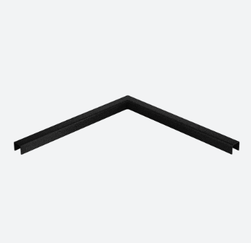 Angle horizontal 90° pour profil en U, horiz.; 146362-24-82; , U=24 x 24 mm, acier inoxydable 316, noir satiné (RAL 9005), surface texturée, une seule couche