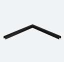 Angle horizontal 90° pour profil en U, horiz.; 146362-24-82; , U=24 x 24 mm, acier inoxydable 316, noir satiné (RAL 9005), surface texturée, une seule couche