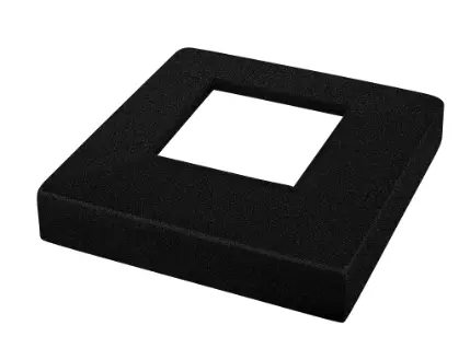 Cache-embase pour pince á verre de sol MOD 6200; 144562-82; , acier inoxydable 316, noir satiné (RAL 9005), surface texturée, une seule couche
