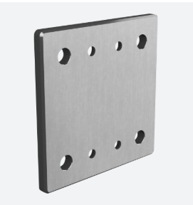 Cale de fixation pour MOD 3507, 150 x 150 mm; 133508-151-12; , inclus M8 visses, acier inoxydable 304, brossé - EXTRA STRONG