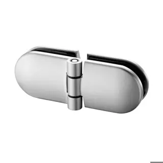 Charnière, verre - verre 6 - 12,76 mm; 140283; inox brossé 316 (14028150012)