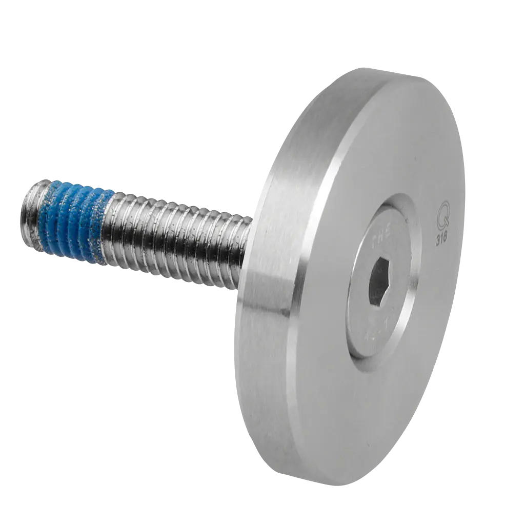 Disque de serrage pour MOD 0749, Ø50 mm, plat; 140741-150; inclus vis DIN 7991, M10x50 mm, inox brossé 316 (14074100000)