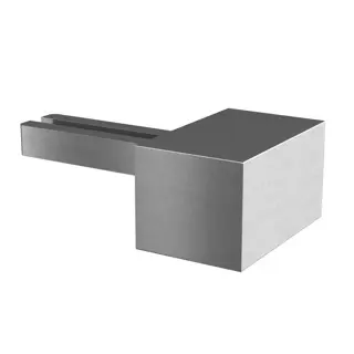Embase murale pour tube à fond de gorge, 90°; 166508-040-18; , pour tube à fond de gorge 40x40, aluminium, brossé