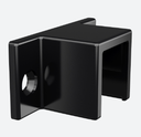 Embase murale, Easy Glass Hybrid; 146515-339-82; , pour tube à fond de gorge 33x39x4,5 mm, acier inoxydable 316, noir satiné (RAL 9005), surface texturée, une seule couche