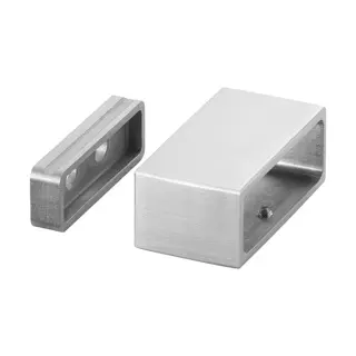 Embase murale, Square Line; 144504-062-12; pour tube 60x20 mm, inox brossé 316 (14450406212)