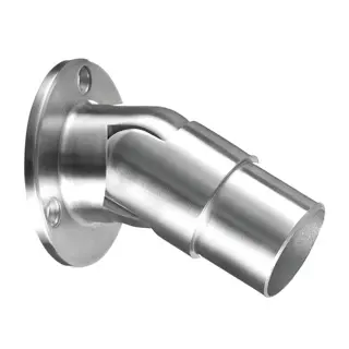 Embase murale, orientable, (0°-50°); 130506-042-12; pour tube Ø42,4 mm, inox brossé 304 (13050624212) - NEW