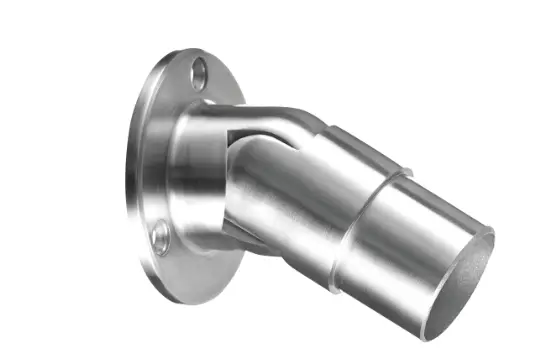 Embase murale, orientable, (0°-50°); 130506-048-12; pour tube Ø48,3 mm, inox brossé 304 (13050624812) - NEW