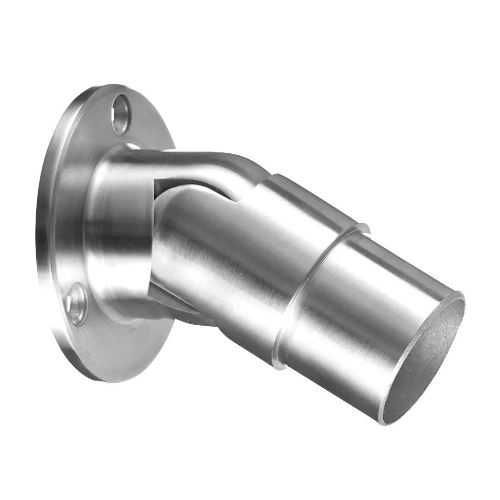Embase murale, orientable, 0°-50°; 140506-033-12; , main-courante Ø33,7 x 2 mm, acier inoxydable 316, brossé