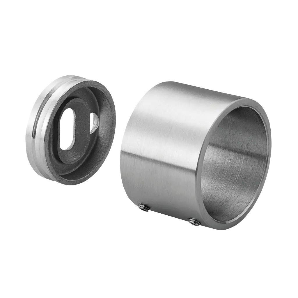 Embase murale, sans plaque; 140504-033-12; pour tube Ø33,7 mm, inox brossé 316 (14050403312)