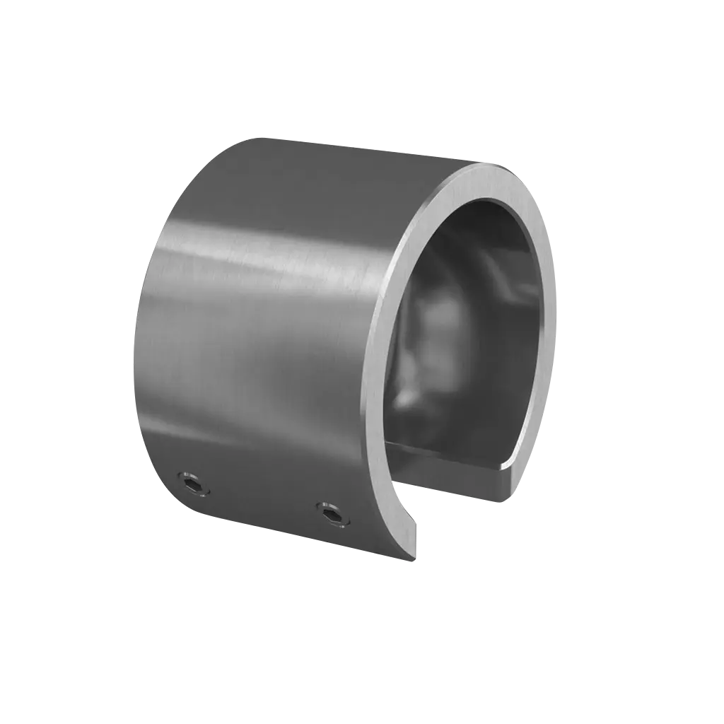 Embase murale, sans plaque; 166504-042-02-18; , pour tube à fond de gorge Ø42,4 mm, haut droit, aluminium, brossé
