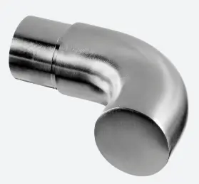 Embout coudé, 90°; 140739-048-12; pour tube Ø48,3 mm x 2,6 mm, inox brossé 316 (14073904812)